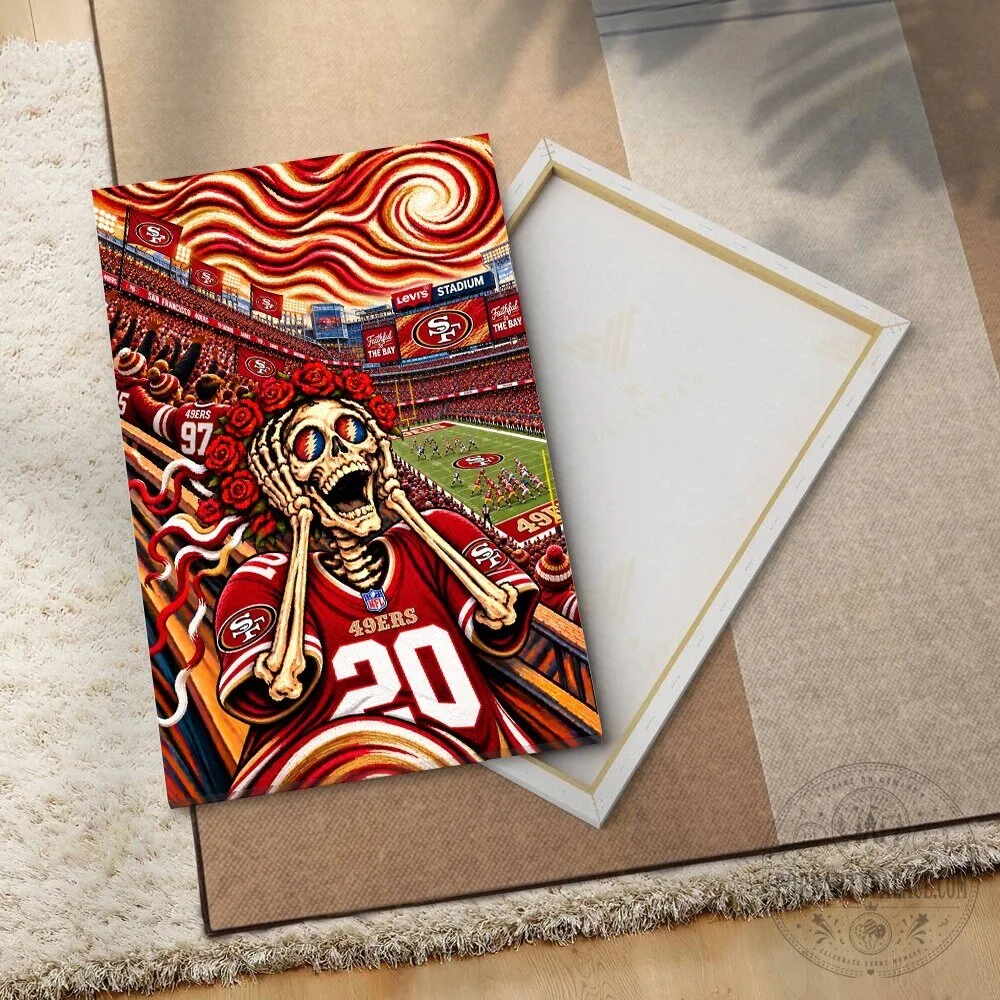 San Francisco 49ers Grateful Dead Skeleton Scream at Levi's Stadium Canvas Wall Art 1 San Francisco 49ers Grateful Dead Skeleton Scream at Levi
