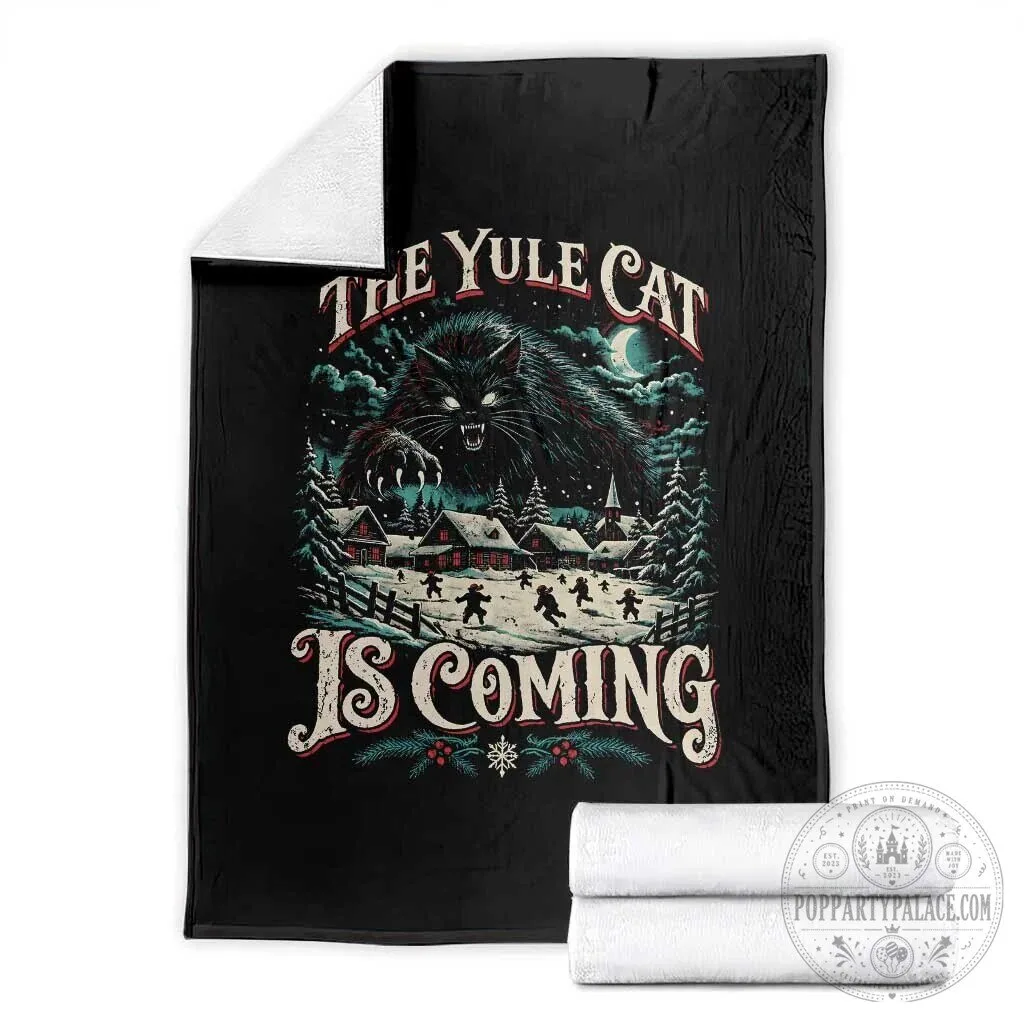 The Yule Cat Is Coming Icelandic Folklore Christmas Horror Blanket