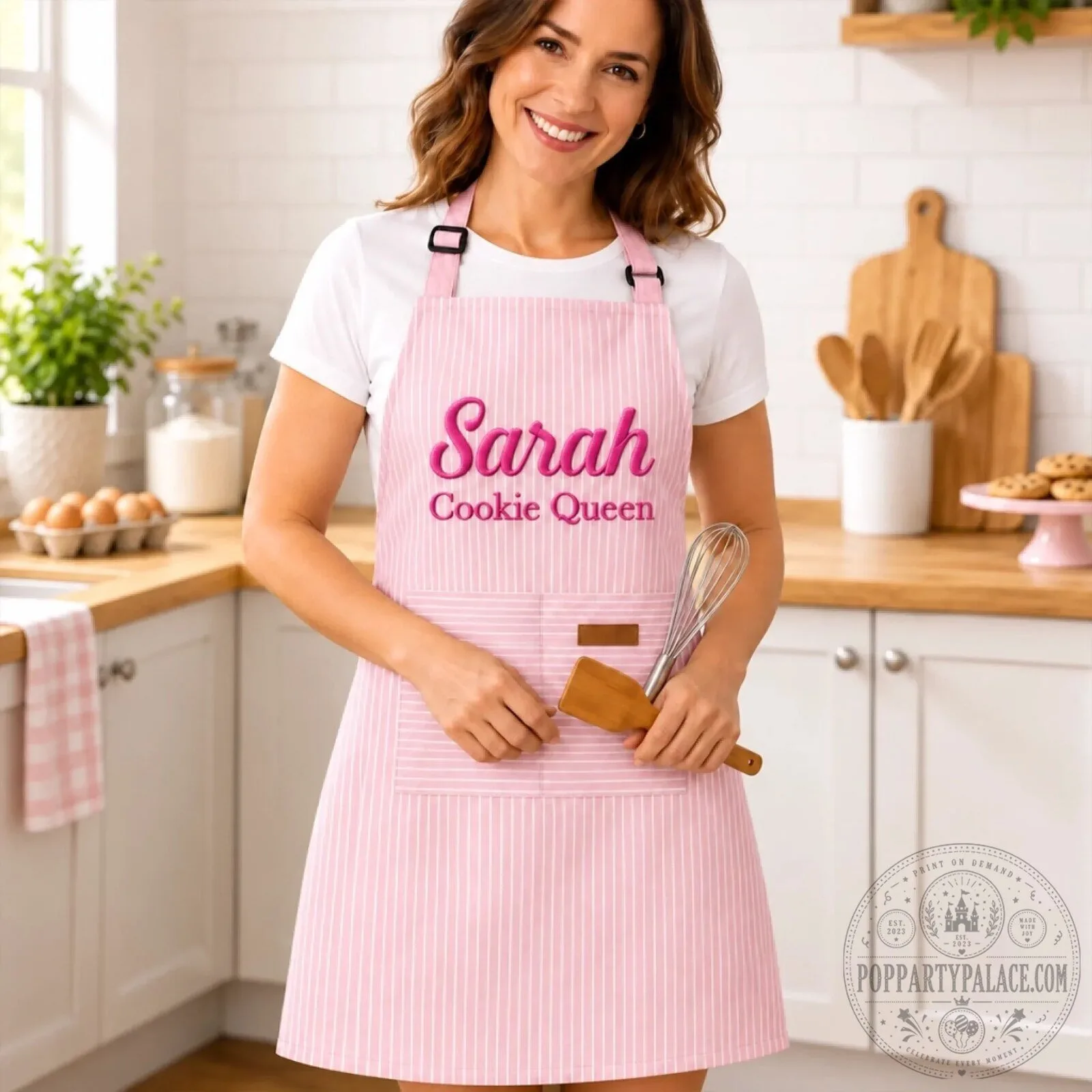 Personalized Embroidered Baking Apron for Women, Custom Name Kitchen Gift 5 Personalized Embroidered Baking Apron for Women, Custom Name Kitchen Gift