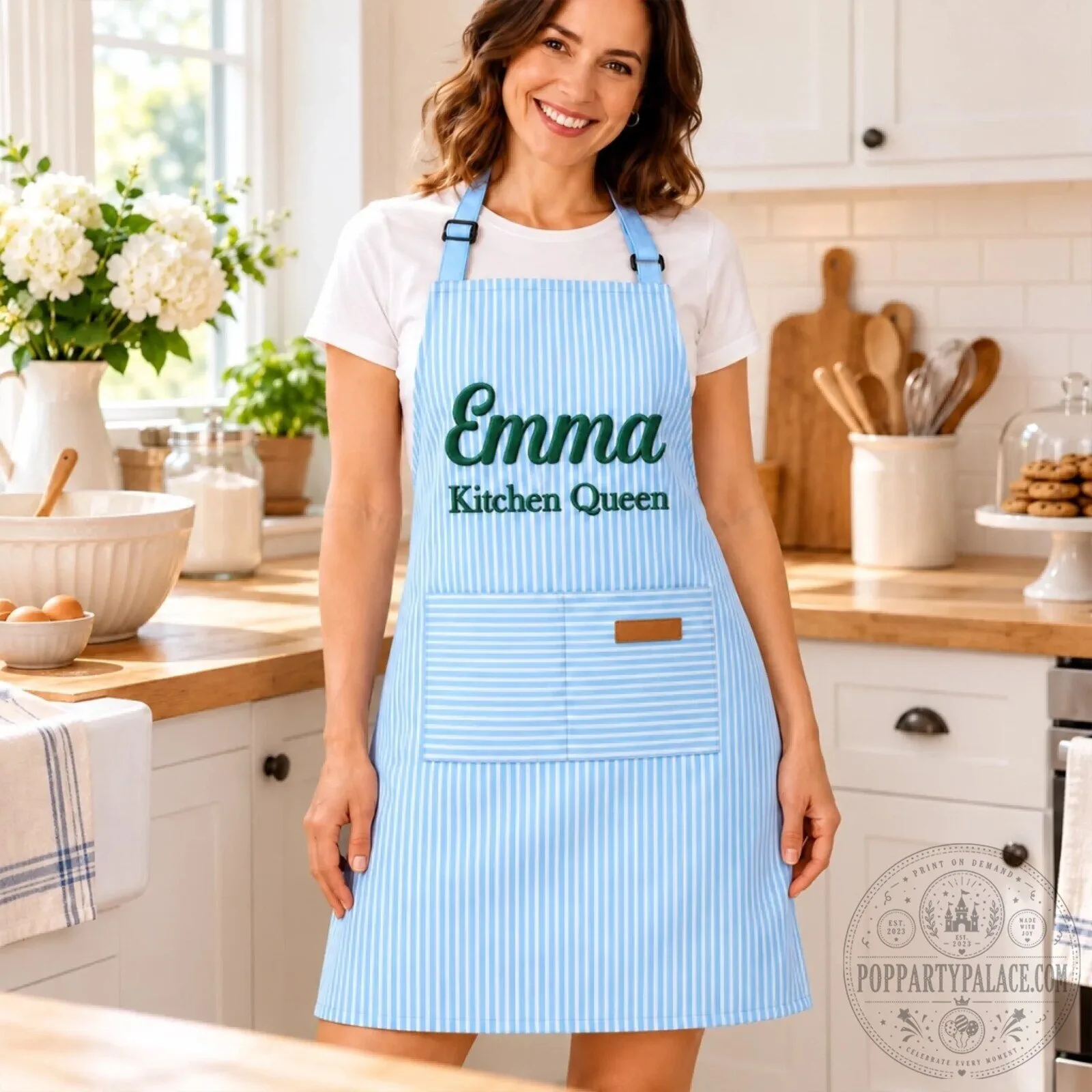 Personalized Embroidered Baking Apron for Women, Custom Name Kitchen Gift 6 Personalized Embroidered Baking Apron for Women, Custom Name Kitchen Gift