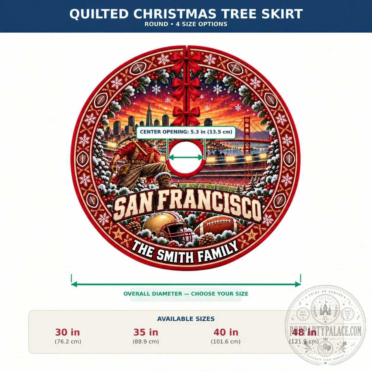 San Francisco Football Team Personalized Christmas Tree Skirt 28 San Francisco Football Team Personalized Christmas Tree Skirt