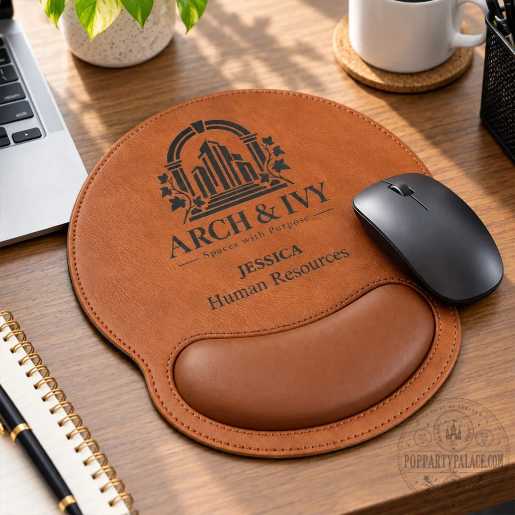 Personalized Arch and Ivy Logo Ergonomic Mouse Pad with Wrist Rest Personalized Arch and Ivy Logo Ergonomic Mouse Pad with Wrist Rest