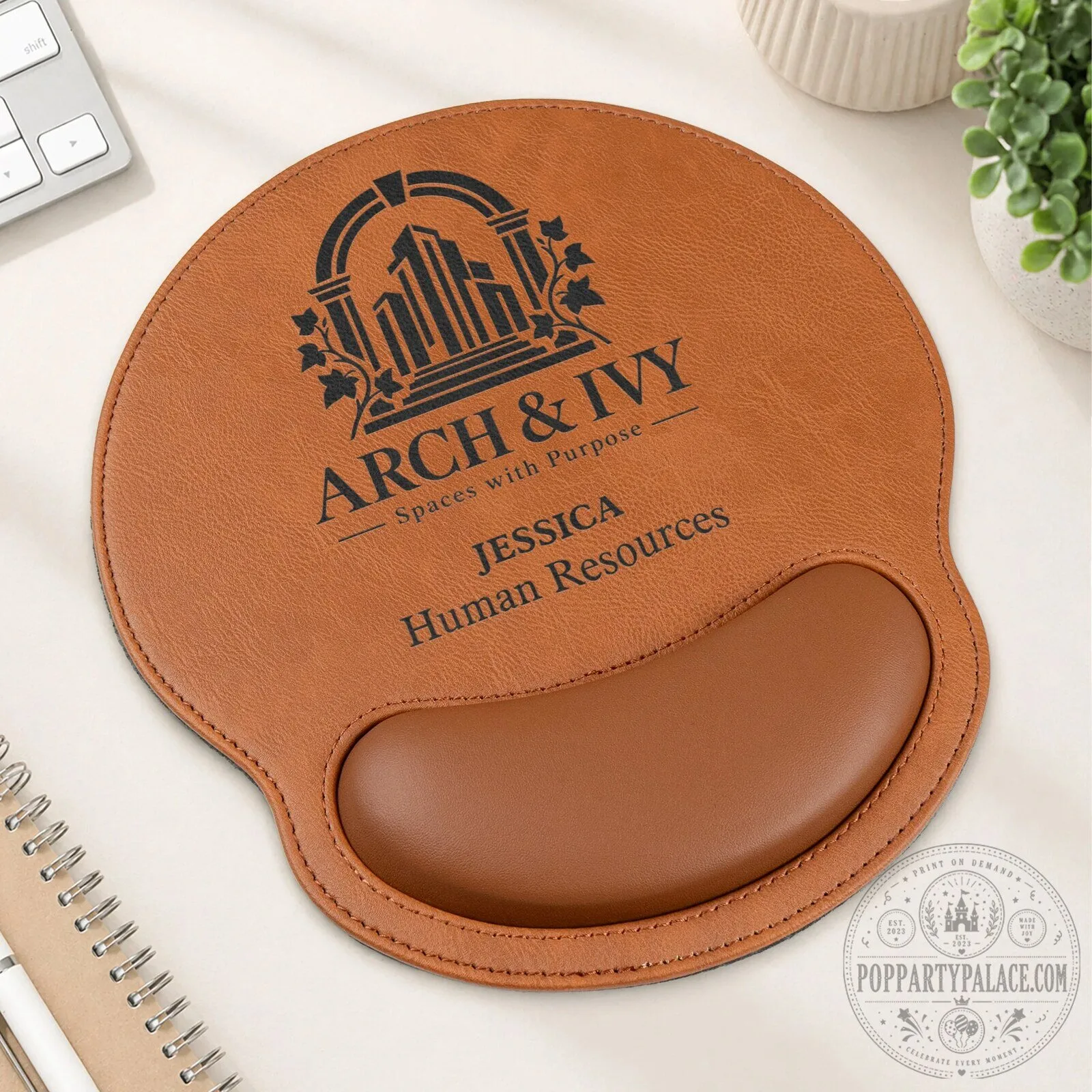 Personalized Arch and Ivy Logo Ergonomic Mouse Pad with Wrist Rest 12 Personalized Arch and Ivy Logo Ergonomic Mouse Pad with Wrist Rest
