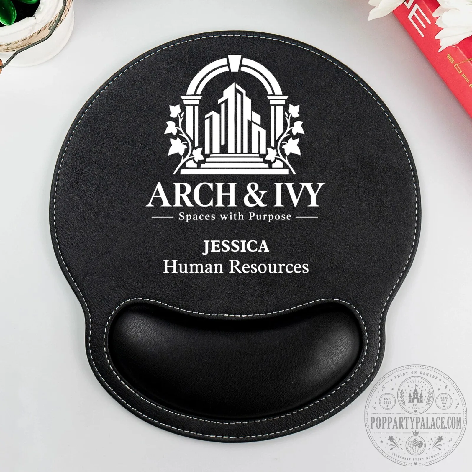 Personalized Arch and Ivy Logo Ergonomic Mouse Pad with Wrist Rest 19 Personalized Arch and Ivy Logo Ergonomic Mouse Pad with Wrist Rest